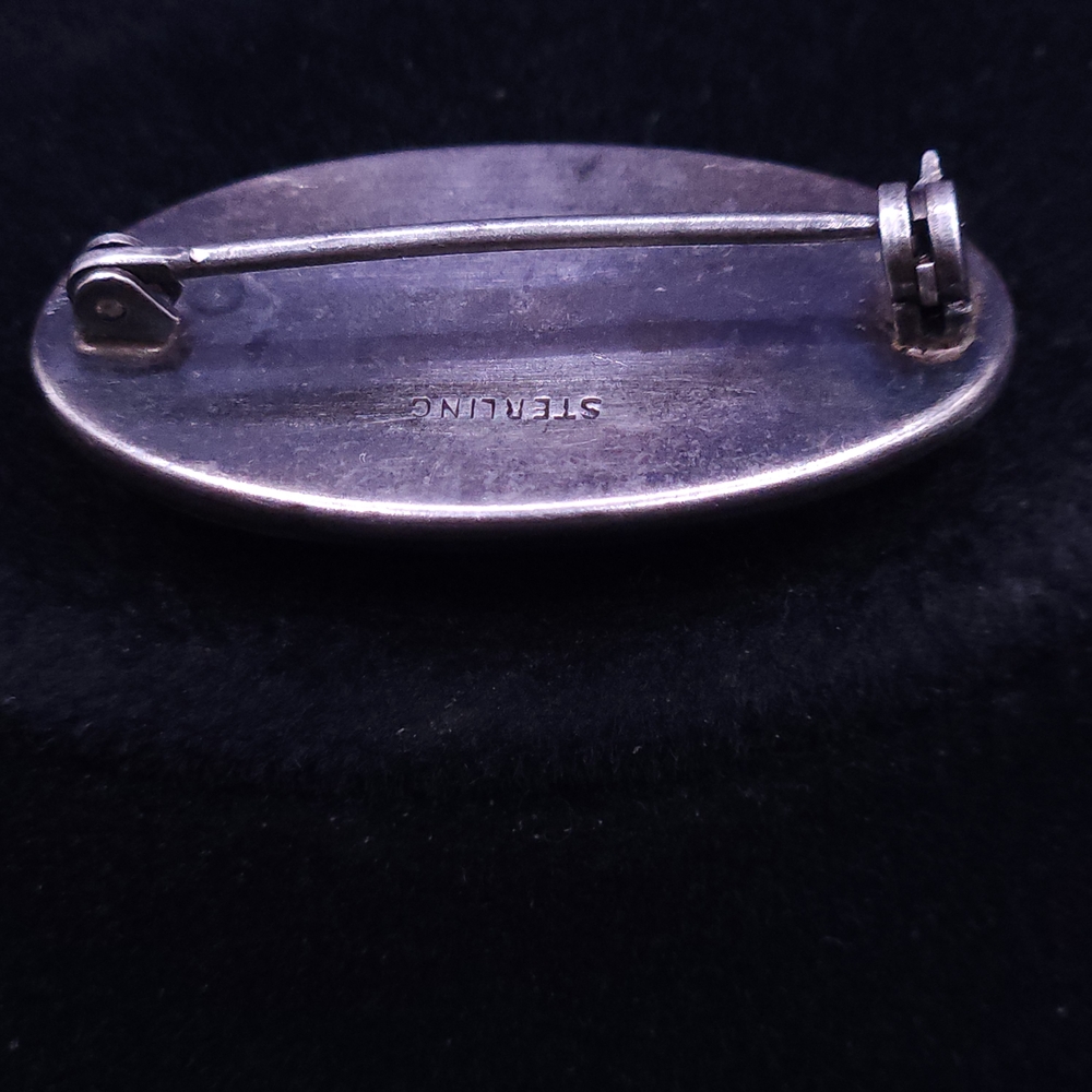 vintage sterling silver blue glass star brooch pin. - Picture 3 of 6